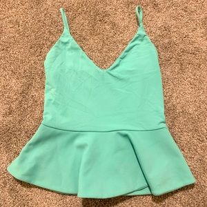 Turquoise Susana Monaco fitted tank top